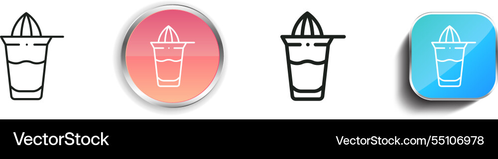 Juice icon thin linear regular and button style Juice icon thin linear regular and button style vector image