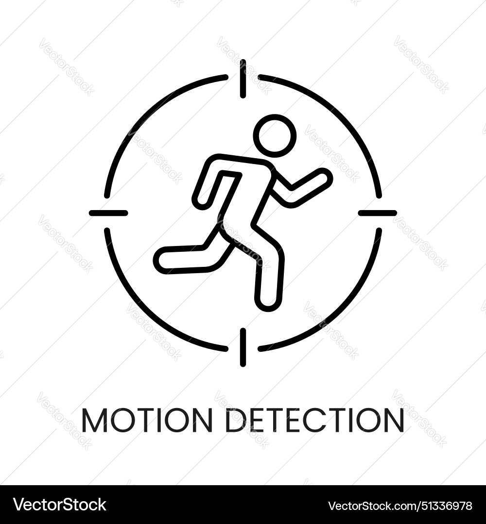 Motion detection line icon with editable vector image