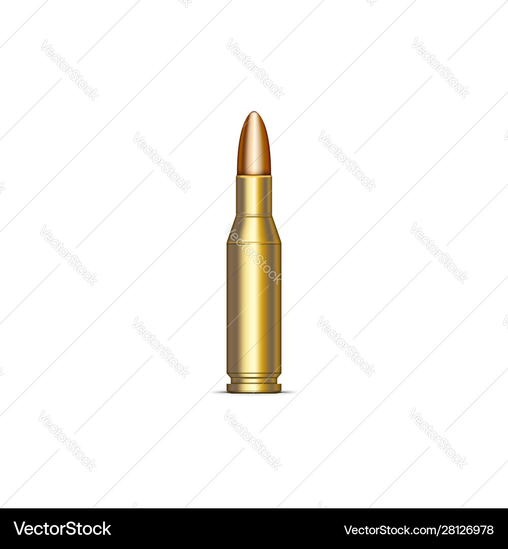 Realistic rifle cartridge 762 mm 3d military vector image