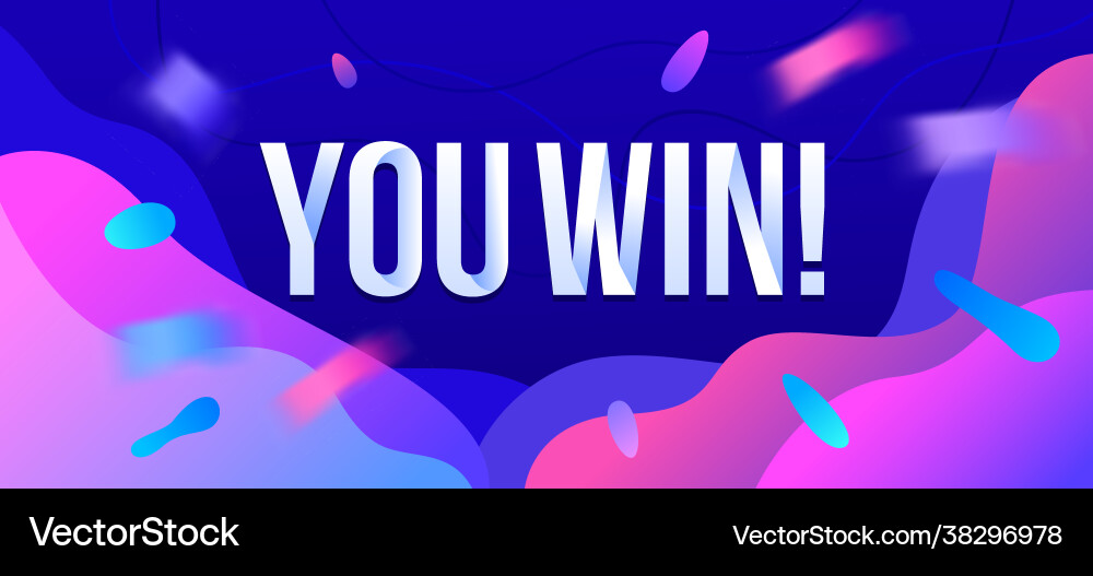 You win banner winner greeting poster for online You win banner winner greeting poster for online vector image