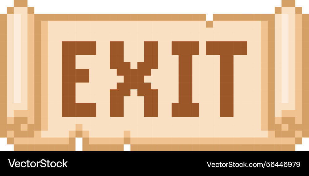 Ancient parchment roll with exit text old paper Ancient parchment roll with exit text old paper vector image