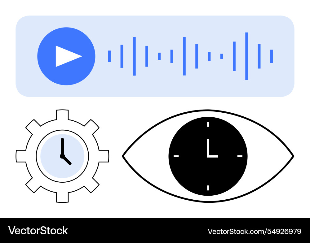 Audio playback interface with sound wave Audio playback interface with sound wave vector image
