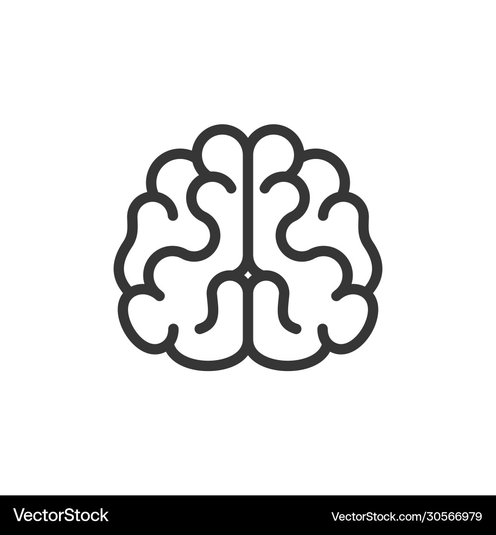 Brain icon on white background line style Vector Image