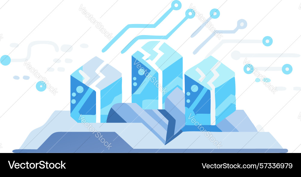 Data blocks in cloud computing architecture vector image