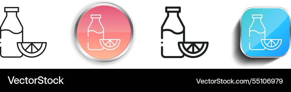 Juice bottle icon thin linear regular and button vector image