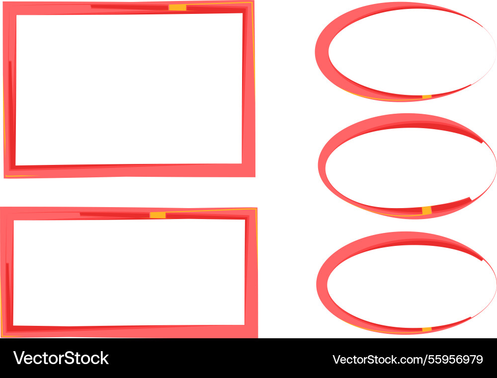 Light red colorful abstract border frames set Light red colorful abstract border frames set vector image
