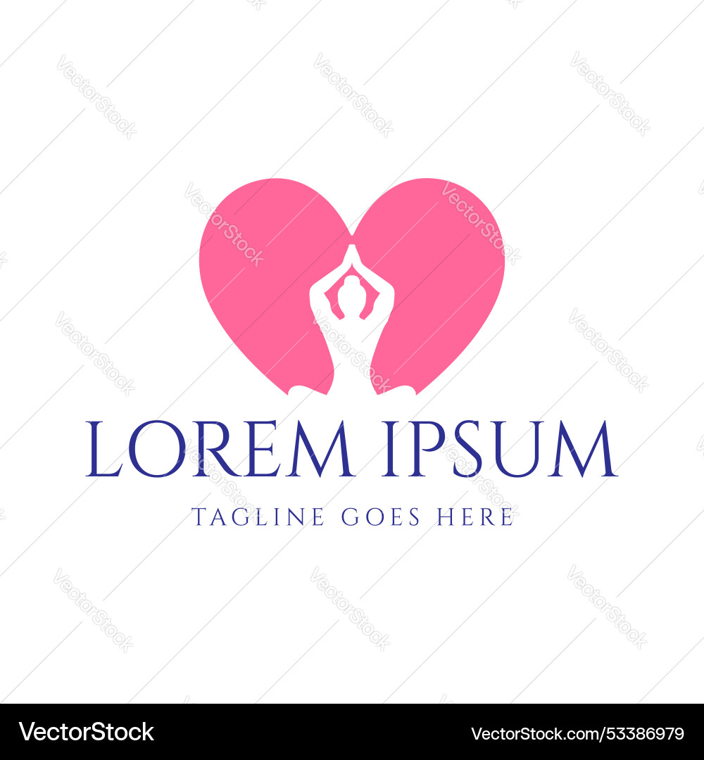 Mensch entspannen Yoga Meditation mit Liebe Herzform Mensch entspannen Yoga Meditation mit Liebe Herzform vektorbild