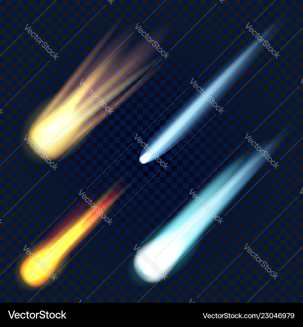 Meteorite icon set realistic style Meteorite icon set realistic style vector image