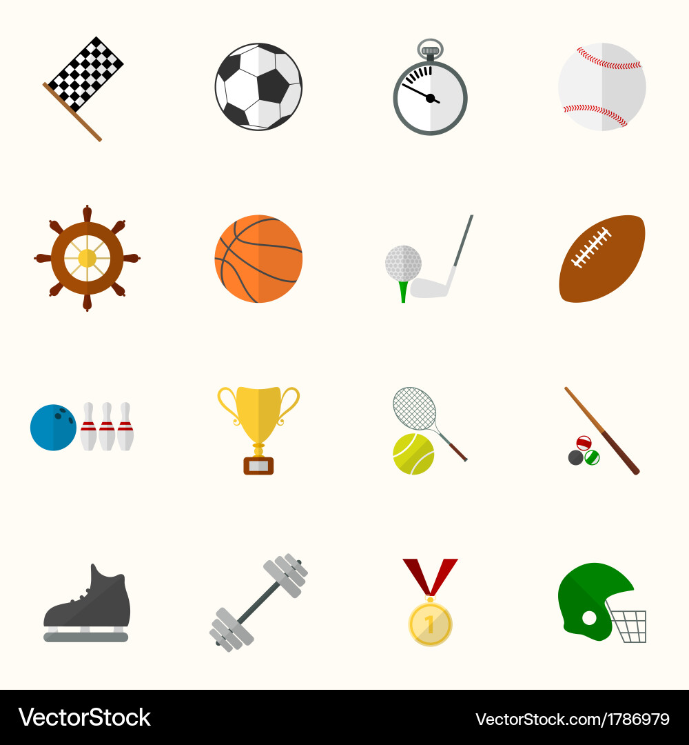 Set of sport icons in flat design Vector Image
