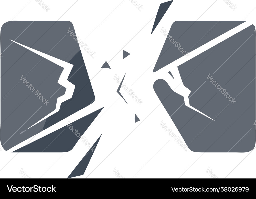System Error Icon - Broken Screen Vector Image