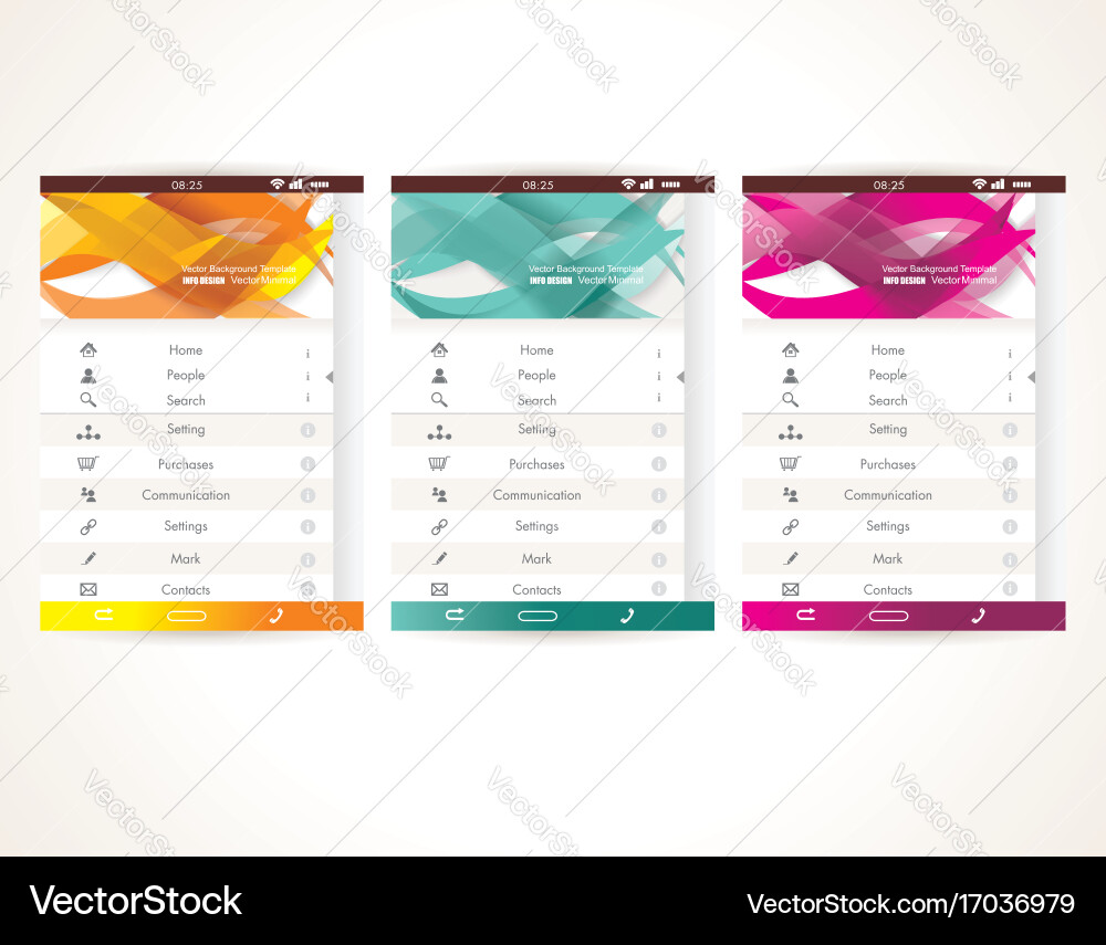 Web user interface elements menu mobile apps vector image