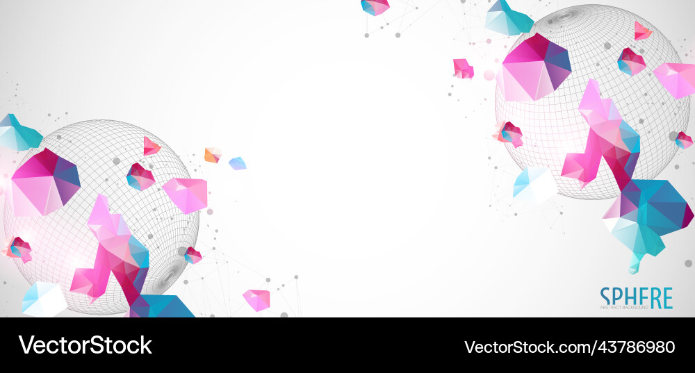 Abstract sphere background with plexus effect 3d Abstract sphere background with plexus effect 3d Vector Image