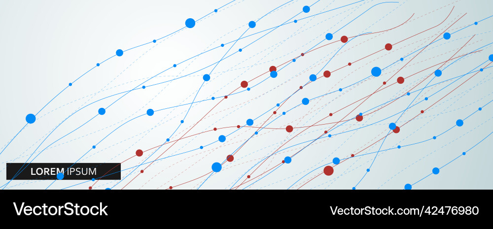 Abstract Wavy Lines with Dots vector image