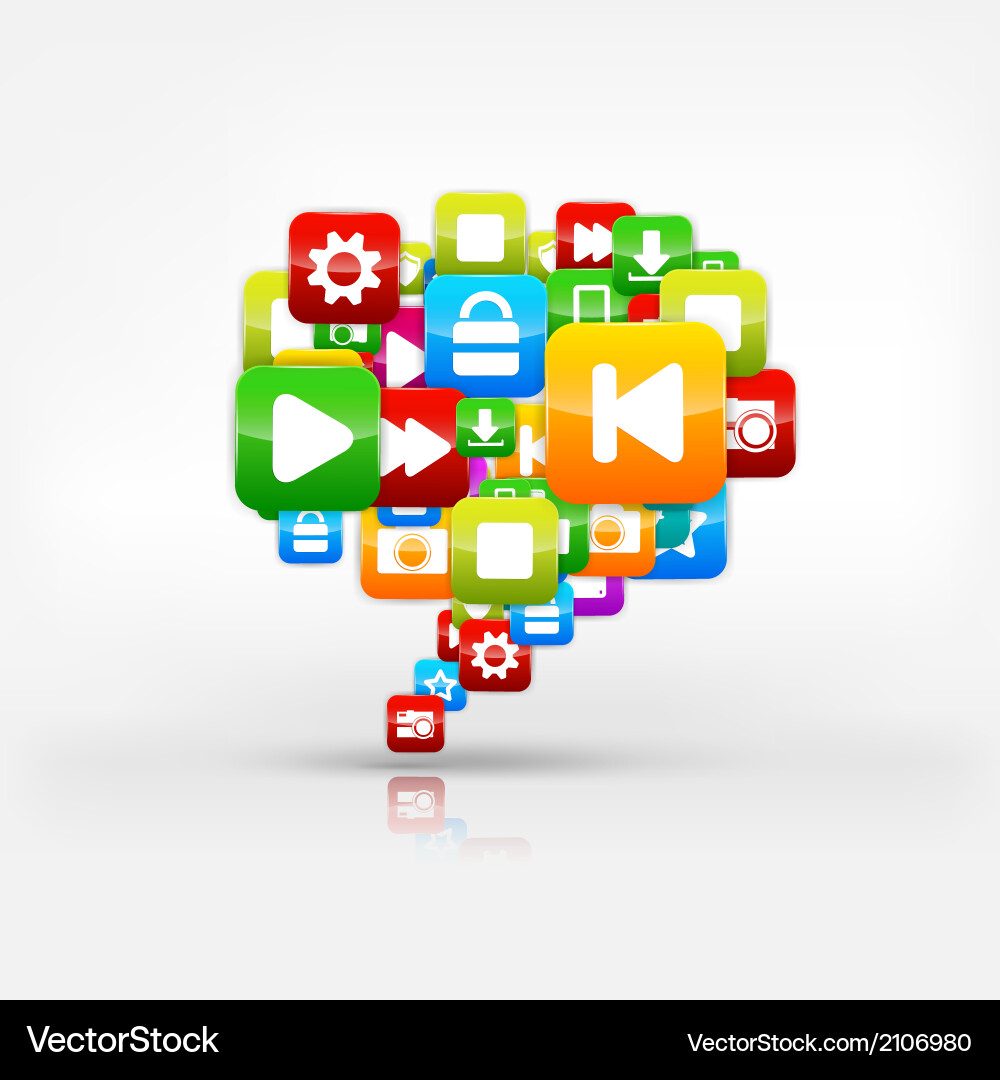 Application buttonsocial mediacloud computing vector image
