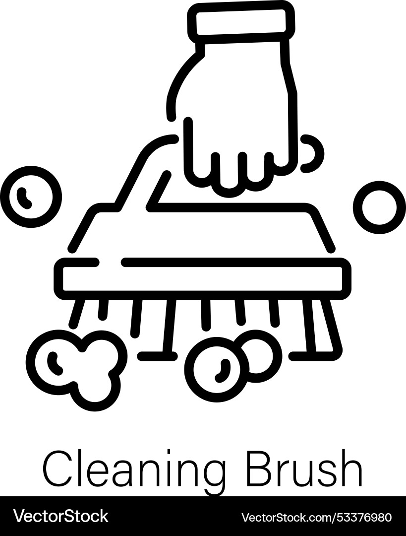 Cleaning brush Royalty Free Vector Image - VectorStock