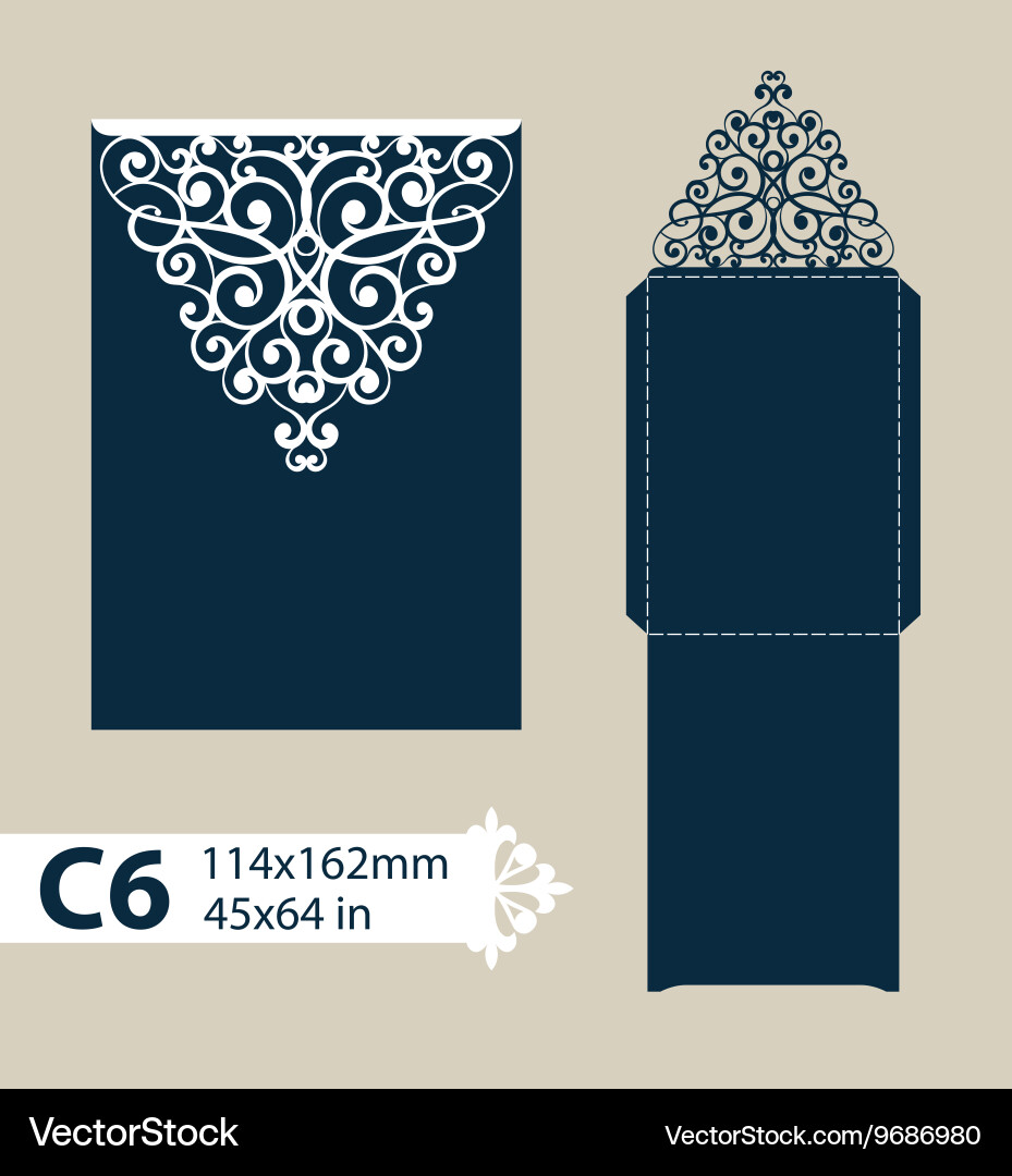 Elegant Carved Openwork Envelope Template vector image