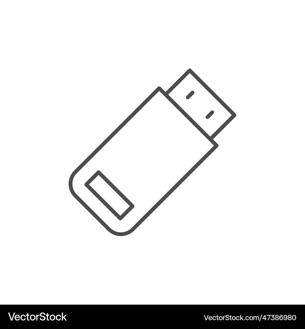 Flash drive line outline icon Flash drive line outline icon vector image