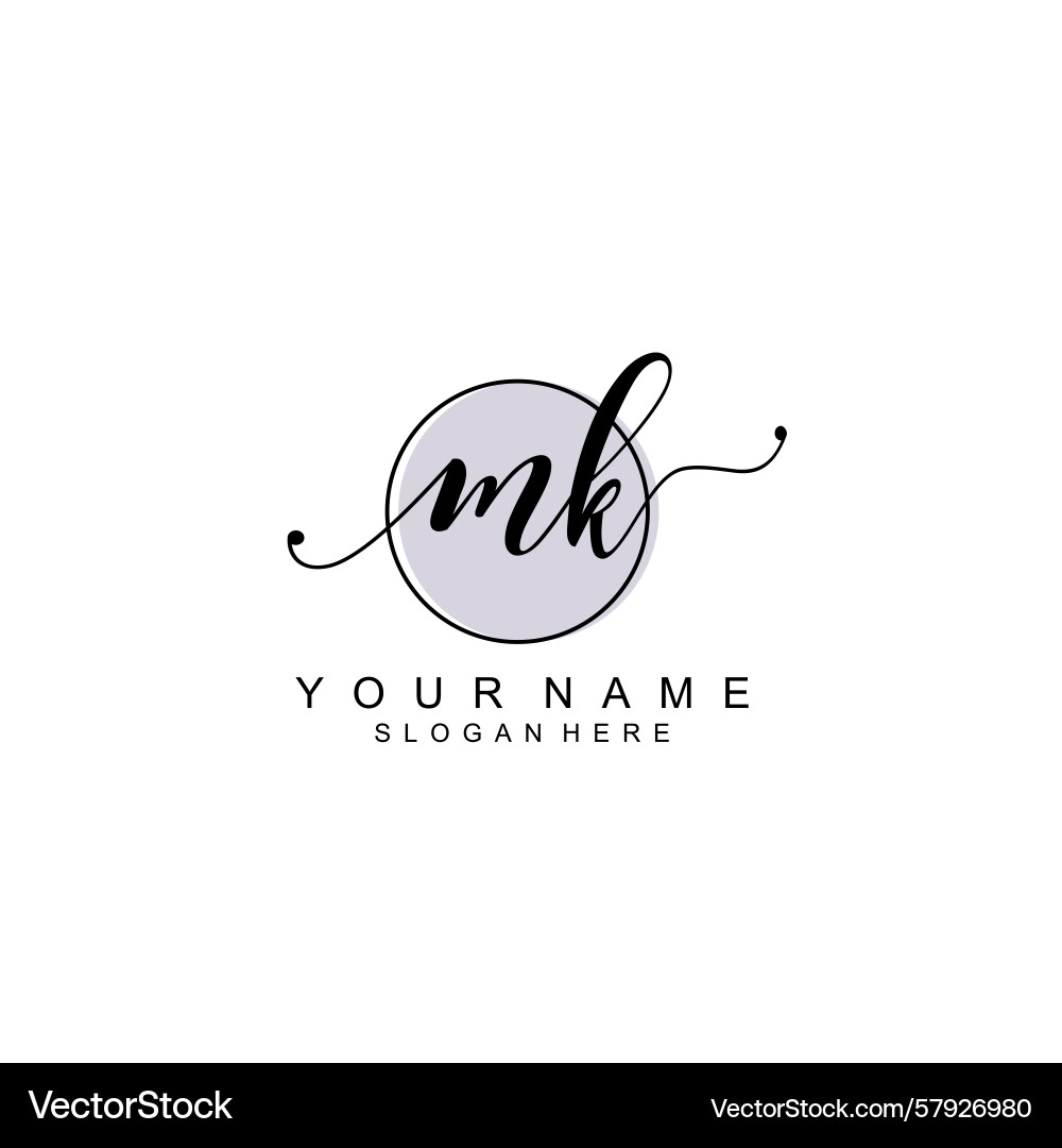 Handwriting logo concepts with initial mk Handwriting logo concepts with initial mk Vector Image