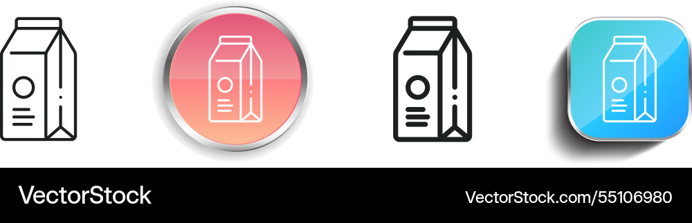 Juice box icon thin linear regular and button vector image