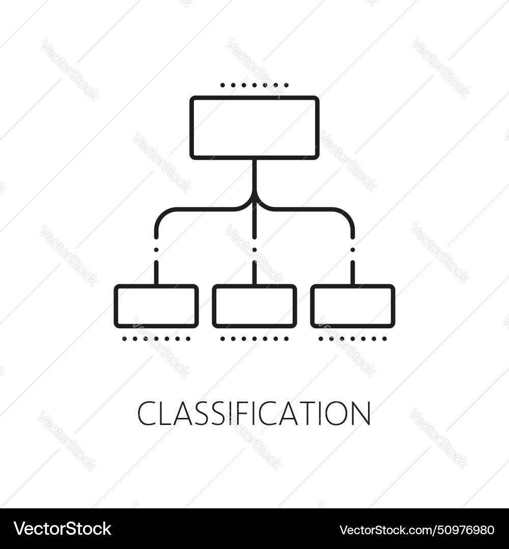 Machine learning ai classification algorithm icon Machine learning ai classification algorithm icon Vector Image