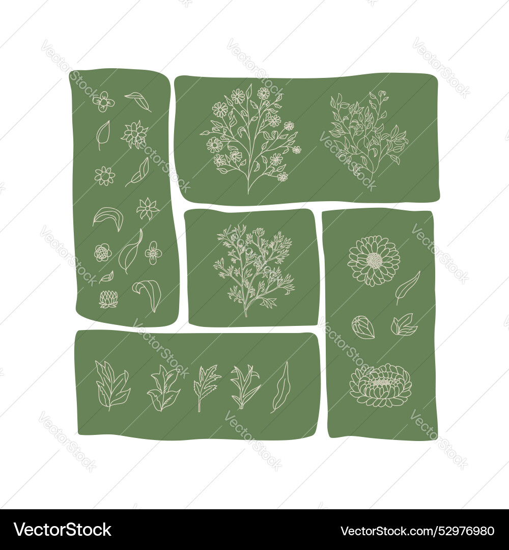Patchwork design with various floral Patchwork design with various floral vector image