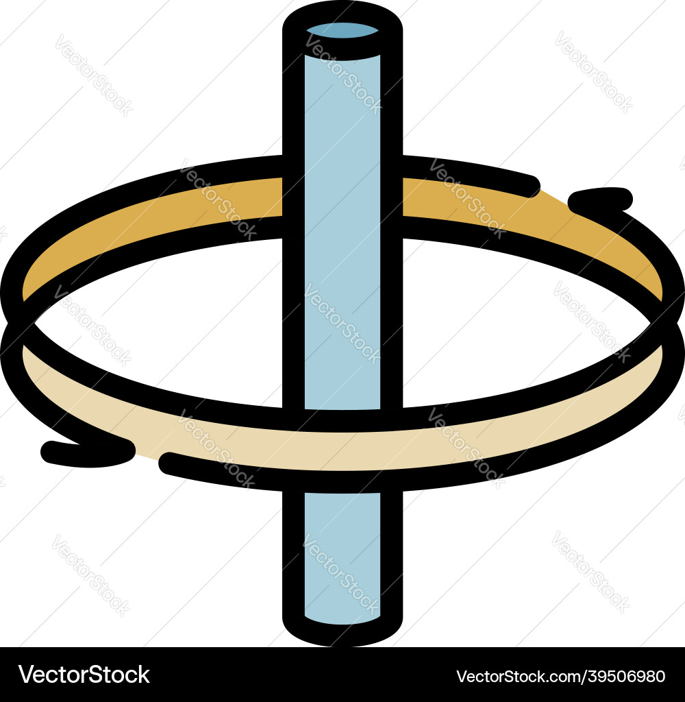 Rotation around axis icon color outline Vector Image
