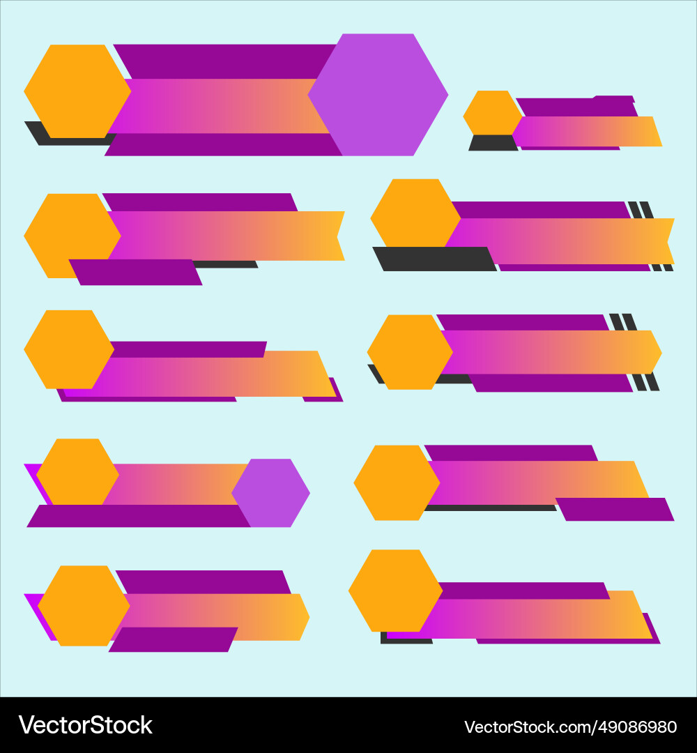 Set of gradient shape collection vector image