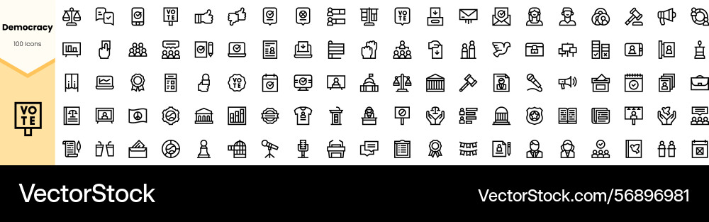 A diverse array of icons symbolizing democratic A diverse array of icons symbolizing democratic vector image