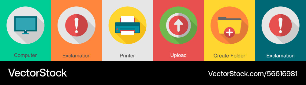 A set of 6 user interface icons as computer vector image