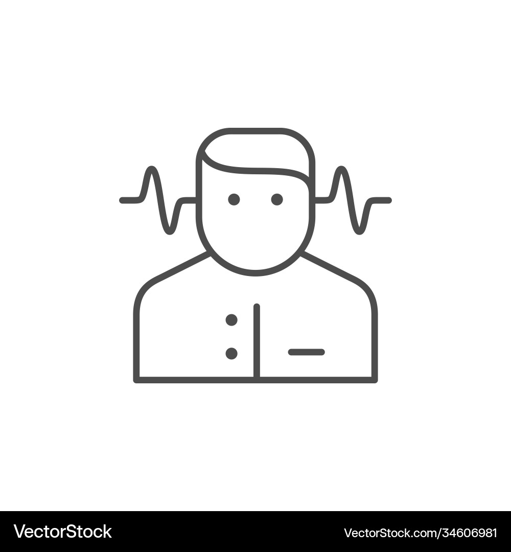 Clear mind line outline icon vector image