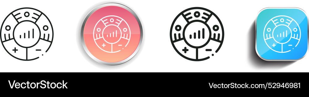 Control panel icon thin linear regular and button Vector Image