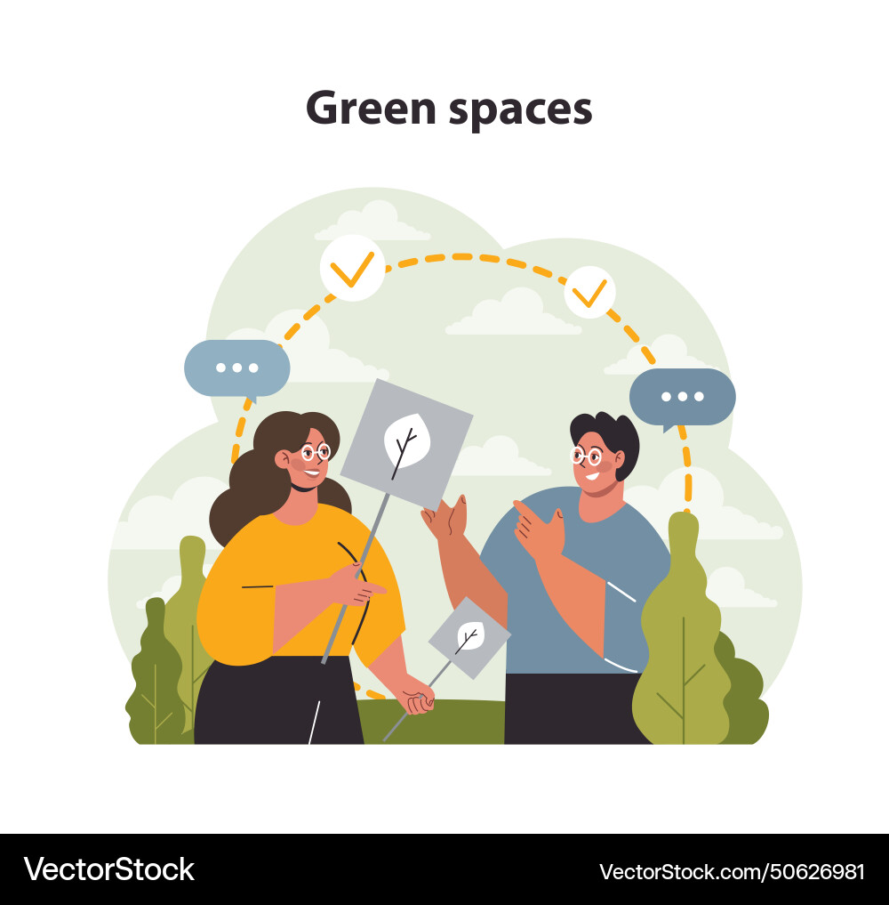 Green spaces concept flat Royalty Free Vector Image