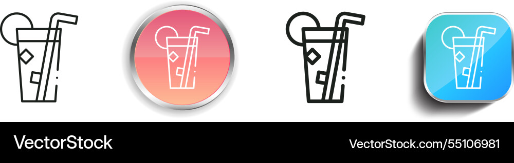 Juice icon thin linear regular and button style Juice icon thin linear regular and button style vector image
