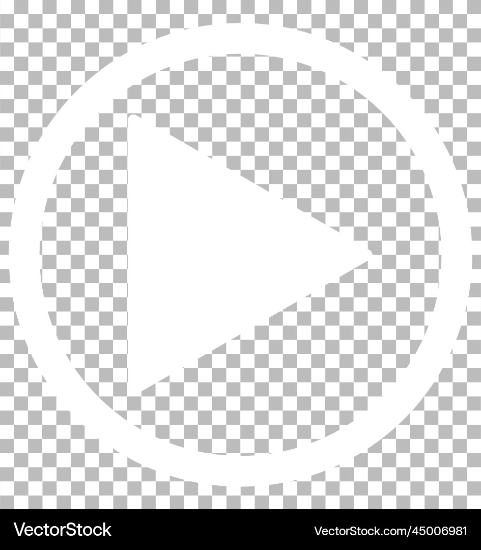 White Play Button Icon Vector Image