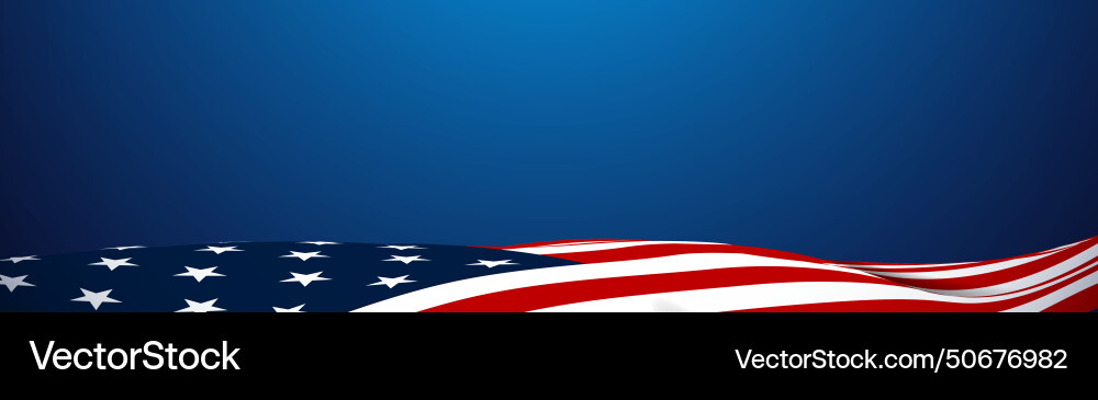 Amerikanische Flagge waving auf blauem Hintergrund Amerikanische Flagge waving auf blauem Hintergrund vektorbild