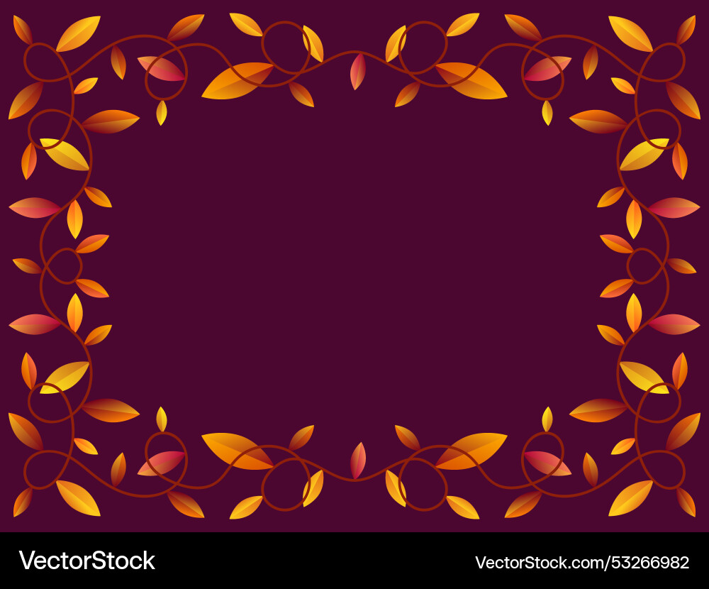 Autumn frame with leaves gradient colors red Autumn frame with leaves gradient colors red vector image