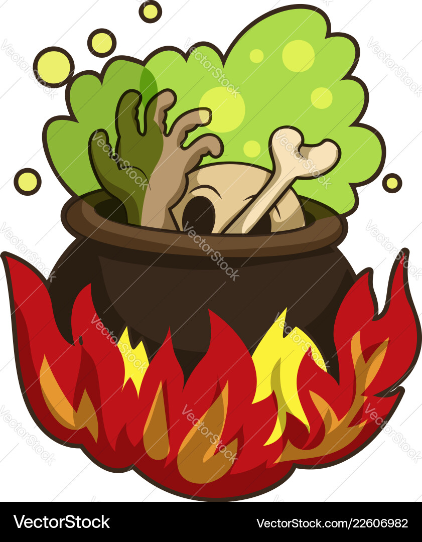Boiling auf Feuer Kessel Ikone Cartoon Stil Boiling auf Feuer Kessel Ikone Cartoon Stil vektorbild
