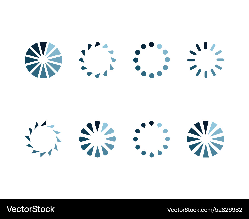 Collection loading bar status icon set of loaded Collection loading bar status icon set of loaded vector image