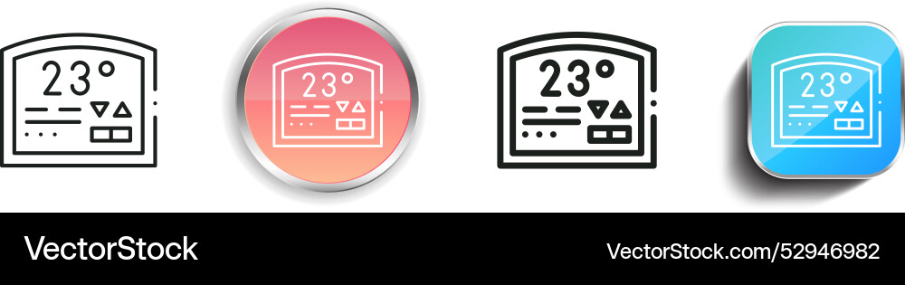 Control panel icon thin linear regular and button vector image