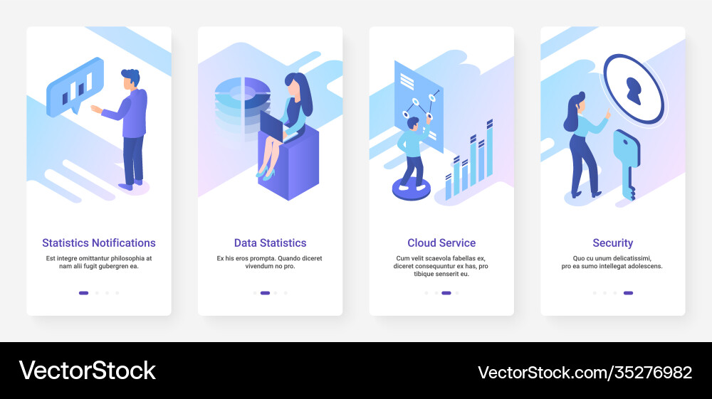 Data statistics security cloud service ux ui vector image