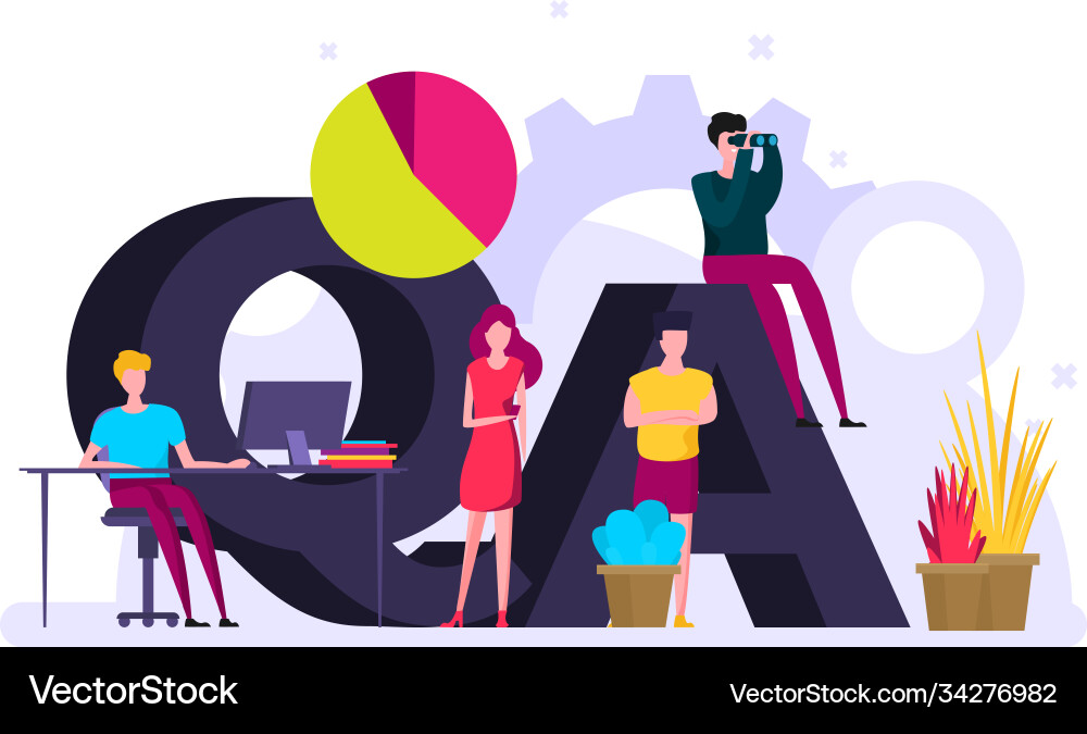 Qa engeeniring concept with keywords letters vector image