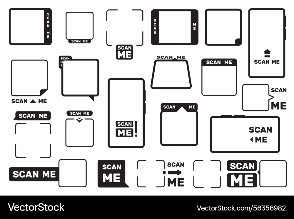 Scannen Sie mich Frame qr Scannen von Code Frames Scannen Sie mich Frame qr Scannen von Code Frames vektorbild