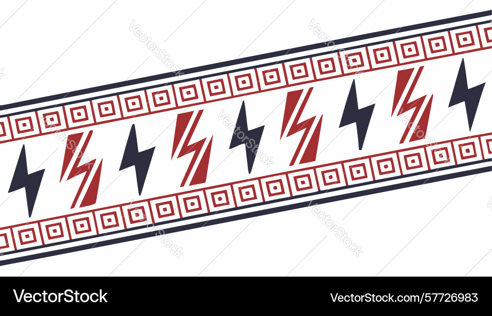 Abstract zigzag lightning bolt pattern border vector image