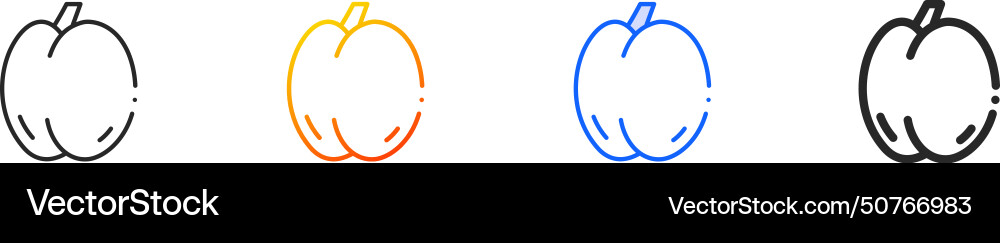 Apricot iconthin linear gradient blue stroke Apricot iconthin linear gradient blue stroke Vector Image