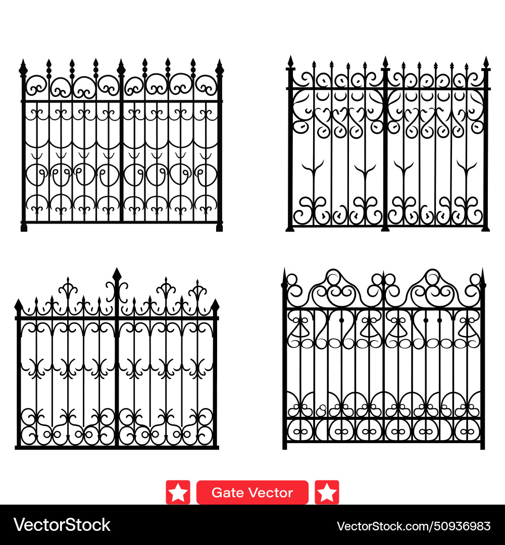 Architectural gate adding structure and depth Architectural gate adding structure and depth vector image