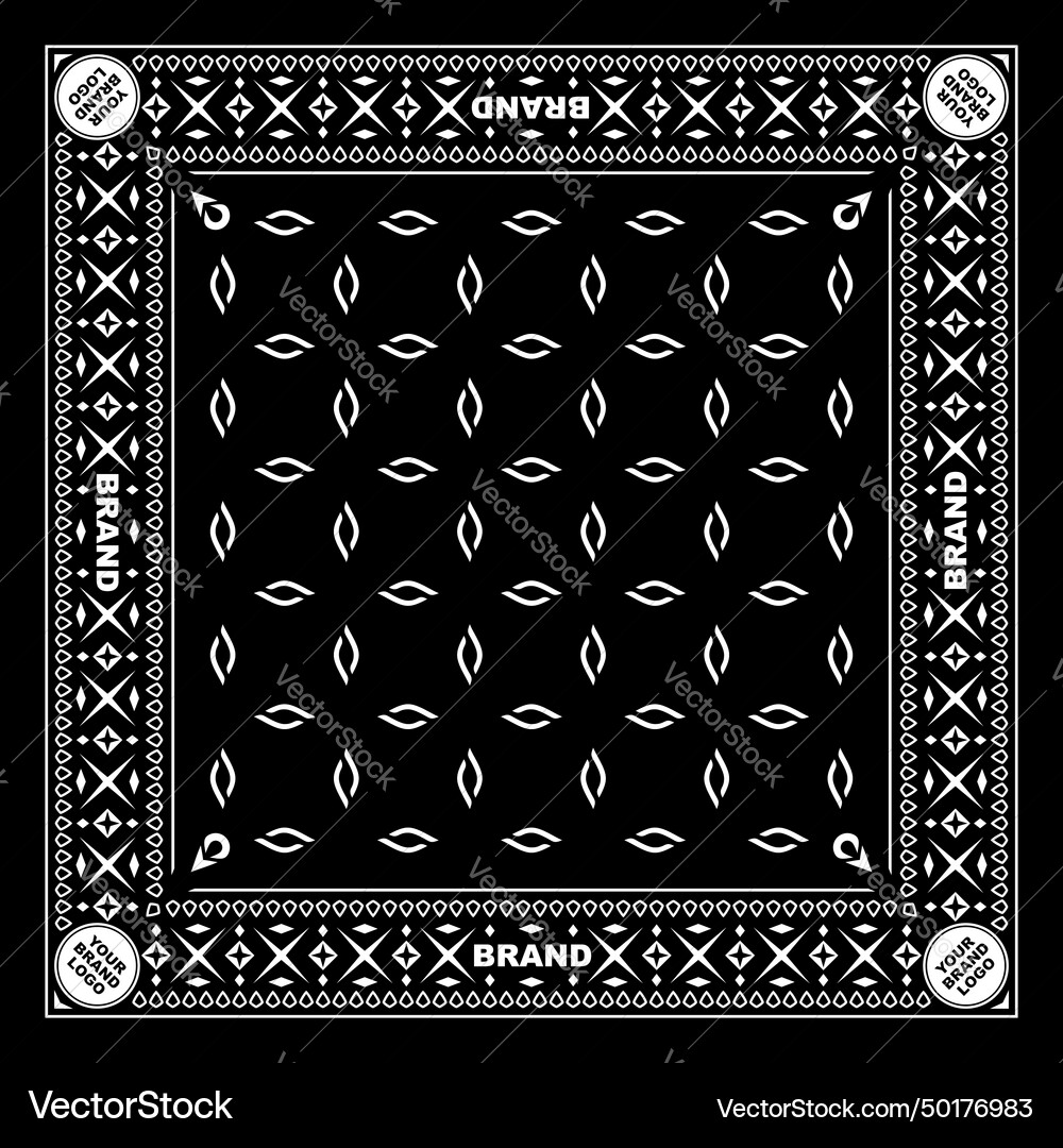 Bandana template 1 Royalty Free Vector Image VectorStock