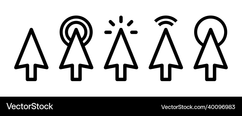 Cursor Click Icon Set - Modern vector image