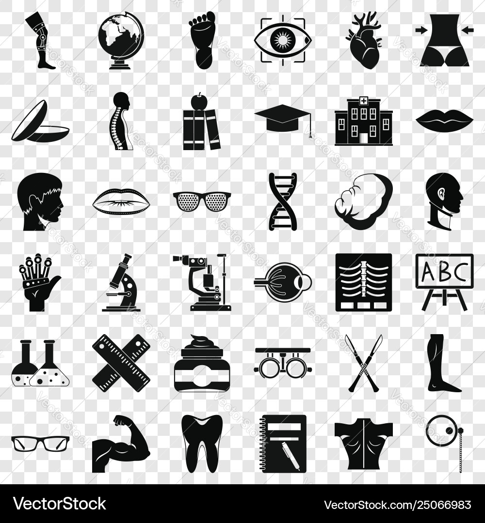 Menschliche Orgelsymbole setzen einfachen Stil Menschliche Orgelsymbole setzen einfachen Stil vektorbild