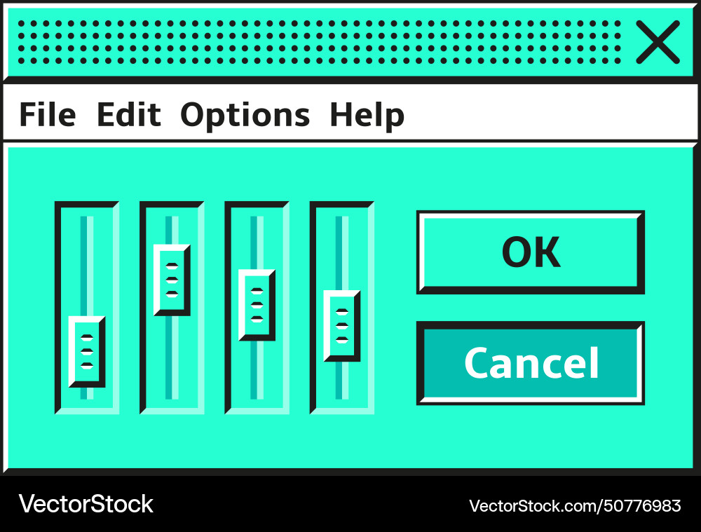 Retro option window frame old computer style Retro option window frame old computer style vector image