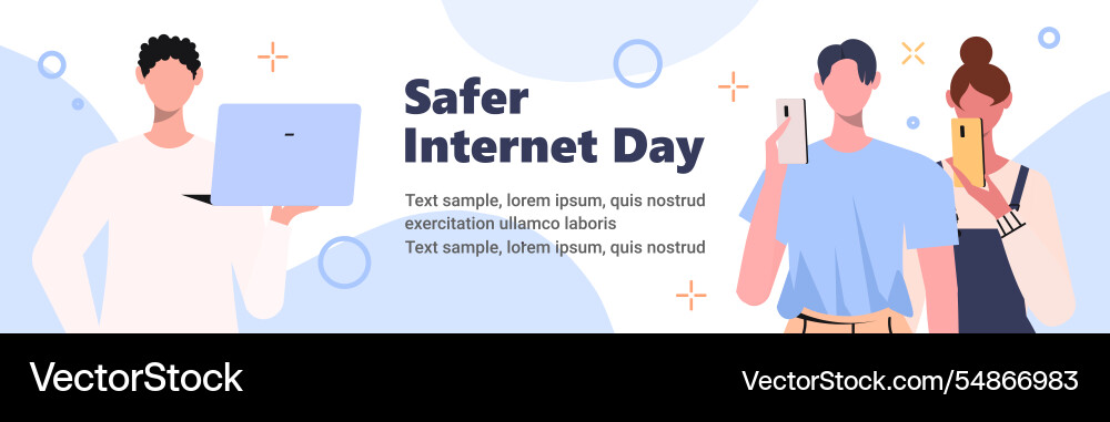 Safer internet day cyber security data Safer internet day cyber security data vector image